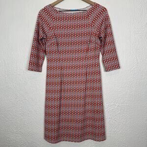 J. McLaughlin Catalina Cloth Chain Rope Link Print 3/4 Sleeve Dress Size XS